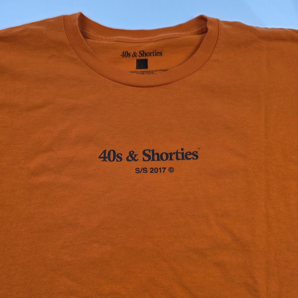 40s & Shorties Shirt Mens Large Orange S/S 2017 Logo Graphic Streetwear Tee